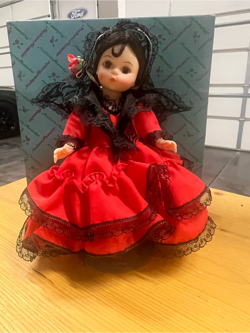 Madame Alexander Spain Doll in Red Dress with Black Lace Mantilla